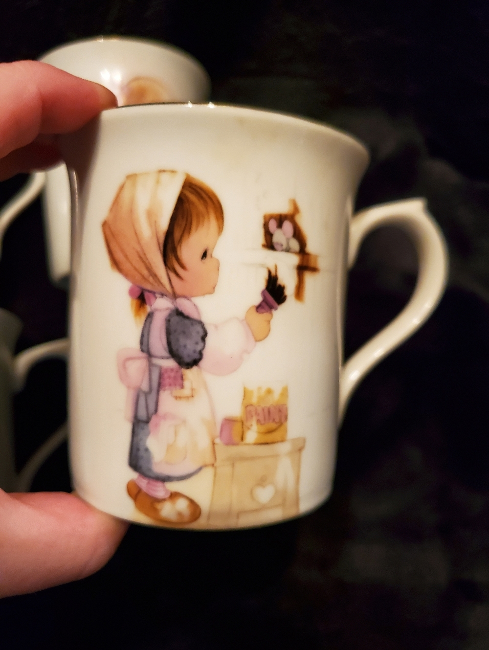 1984 ENESCO Precious MOMENTS 4 Coffee/tea MUGS BLESSED ARE SERIES VINTAGE - Picture 7 of 11